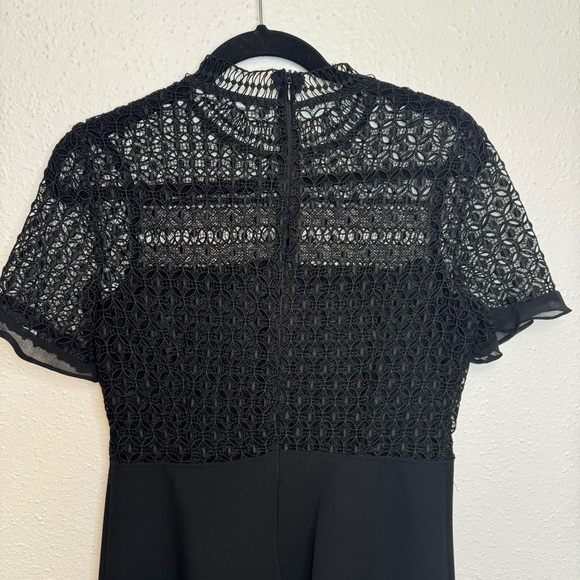 Zara Black Lace Crochet Top Fit & Flare Dress Sz. MEDIUM - Picture 5 of 6